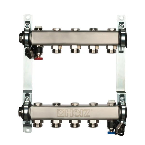Distrib. inox rad. cu inchidere DN25- 4 cai x G3/4" 1863404 HERZ-image0